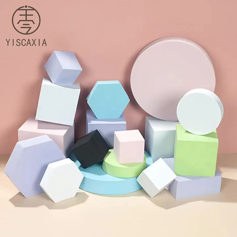 

Yiscaxia Dropshipping Products 8 in 1 Different Sizes Geometric photo props Cube backdrops photography props