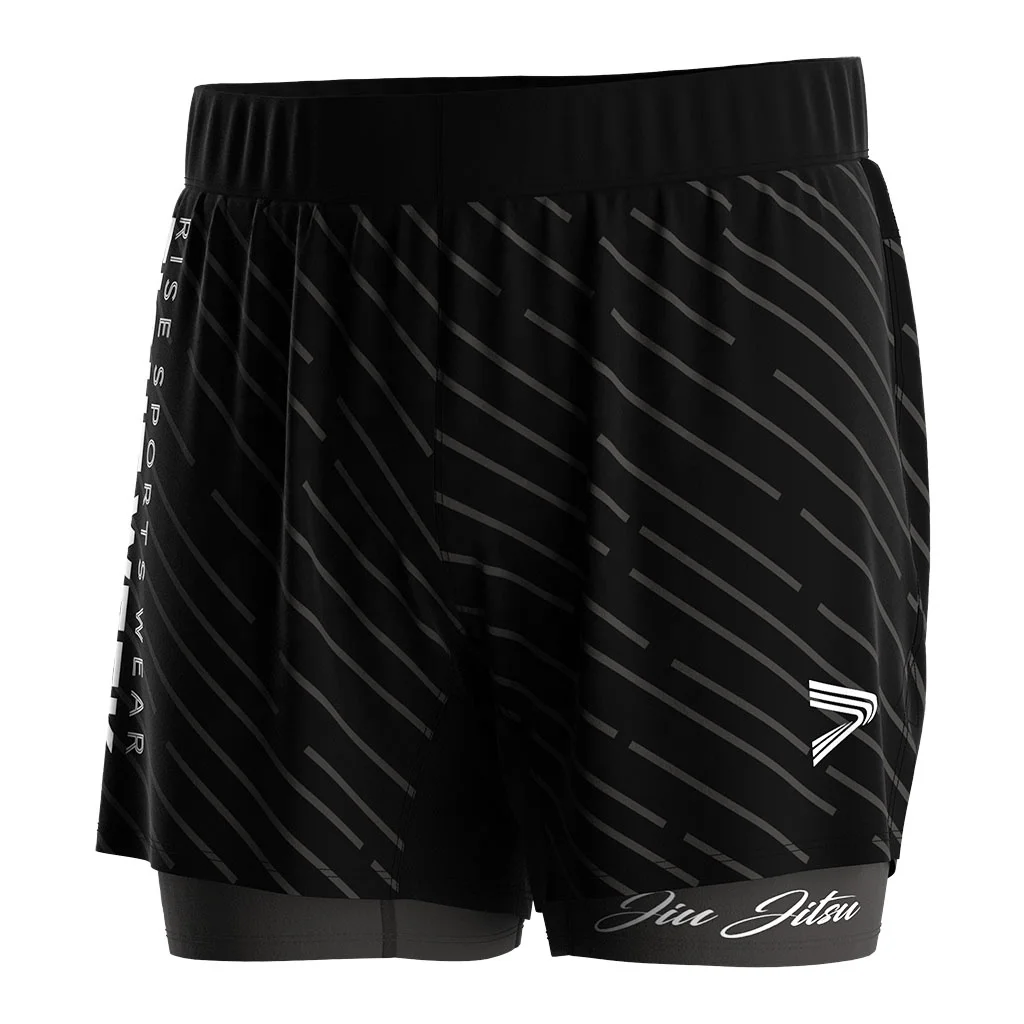 Custom logo Oem Sublimated Nogi Bjj Gym With Compression Mens Athletic Dynamic Workout Shorts Men 2 in 1 Sport Mma Shorts Men