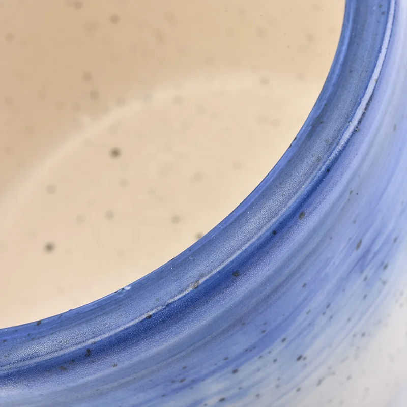 Round handmade painting ceramic candle containers votive scented candle holders wedding decor