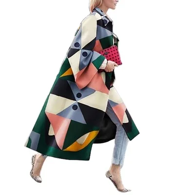 

2020 New Arrivals Winter Fashion Designer Loose Fit long Sleeve Trench 5XL Long Women Coat, As pic