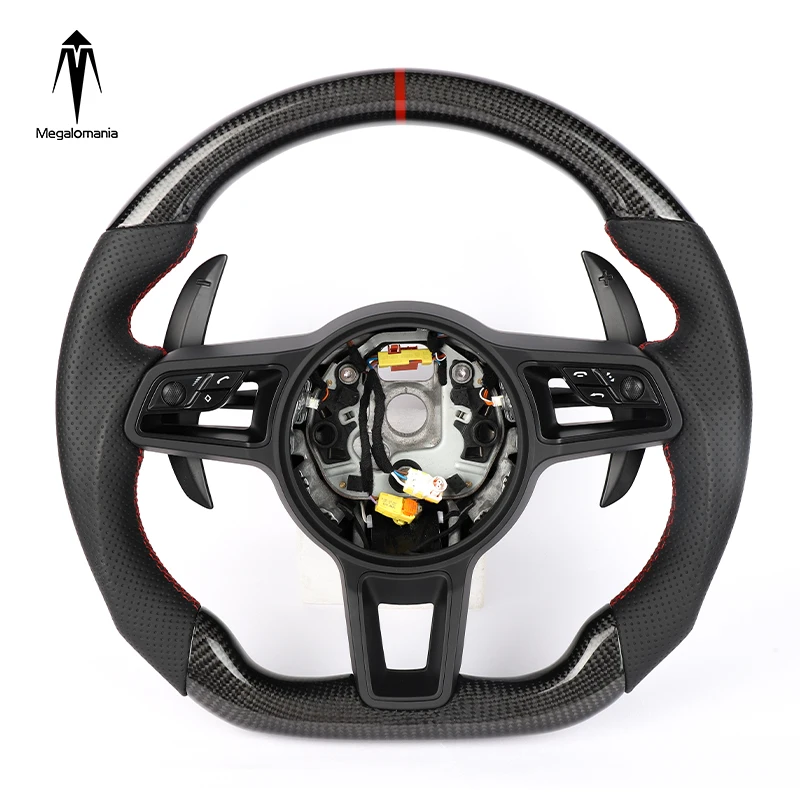 

Upgraded LED+leather+carbon fiber steering wheel for Porsc-he Panamera Cayenne Macan 718 911 918 Taycan Boxster models