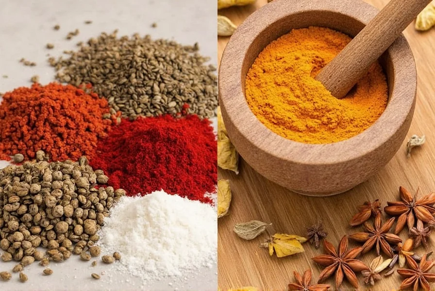 Coffee grinder filled with whole spices for grinding