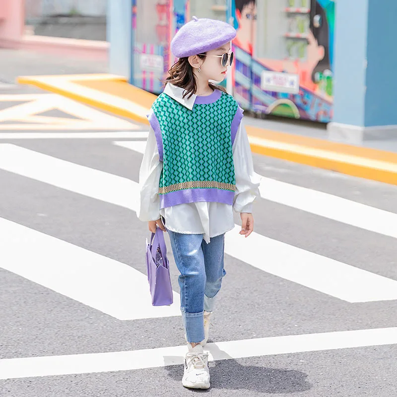 

Girls autumn tide sweater children's fashionable pullover top