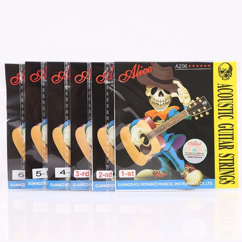 

Wholesale Musical Instrument Parts Bulk Guitar Strings Acoustic Stringed Instrument Accessories A206 Alice Guitar Strings