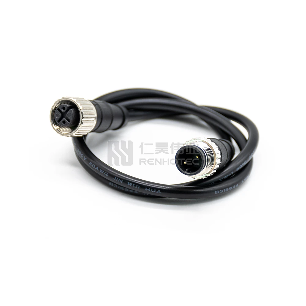 

Circular connector M12 field plug M12 male to female straight overmolded cable