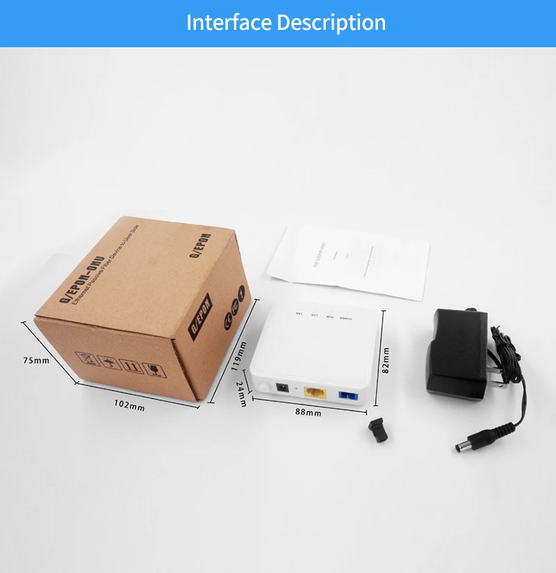 FTTH Optic Fiber Modem 1GE Port 1 PON RJ45 port ONU GPON 1GE GEPON ONT   