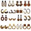 JD Jewelry Custom Tortoise Leopard Print Acrylic Acetic Acid Sheet Geometric Circle Square Hoop Earrings for Women
