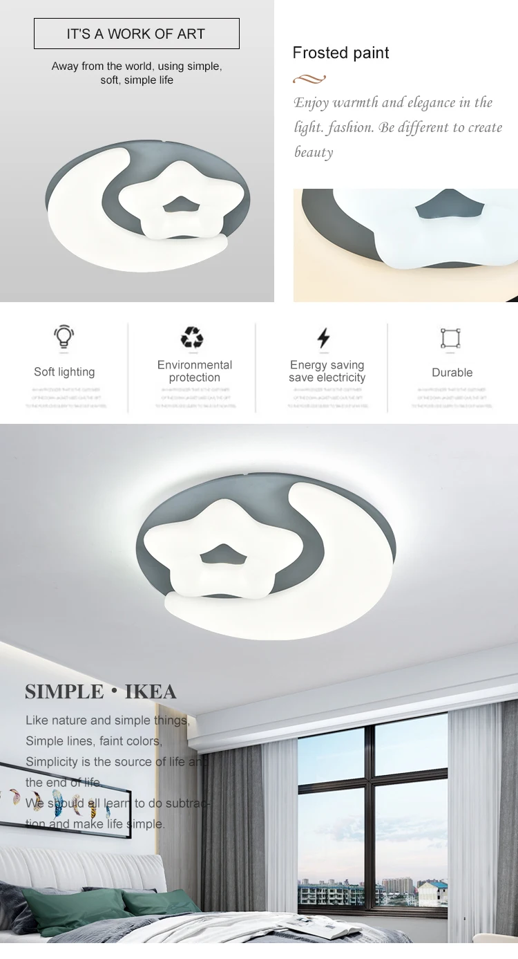 New design white Rotational moulding 2.4G dimmable led ceiling lamp for bedroom living room