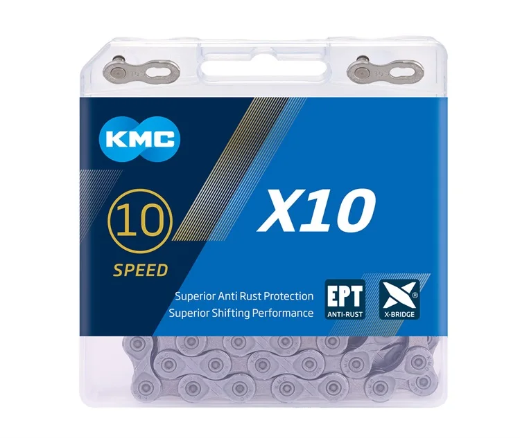 

Original KMC X10 X10EPT X10EL X10SL 10 Speed Hollow Silver Gold Anti-Rust 116 Links Bicycle Bike Chain