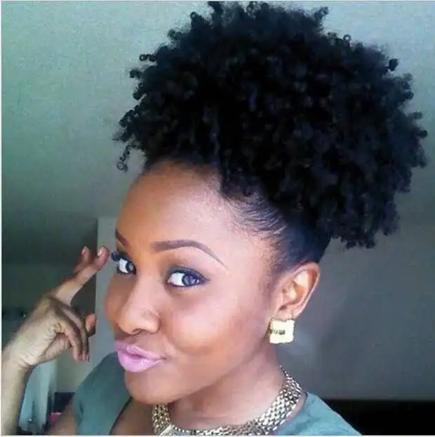 

Afro Kinky Curly Hair Bun Synthetic Short Chignon For Black Women Ponytail Hair Piece