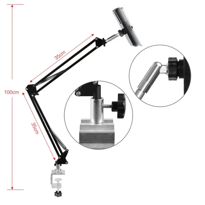 

Adjustable Bed Tablet Stand 100cm Arm Universal Rotating Desktop Table Holder