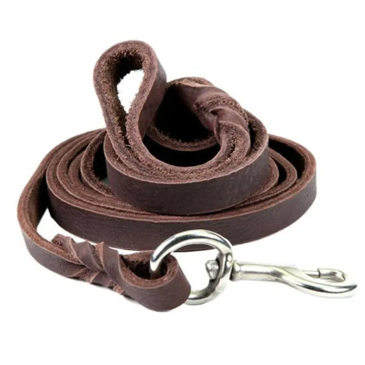 

2020 new arrive leather Luxury pet product Genuine Leather Pet Dog Leash, Coffee