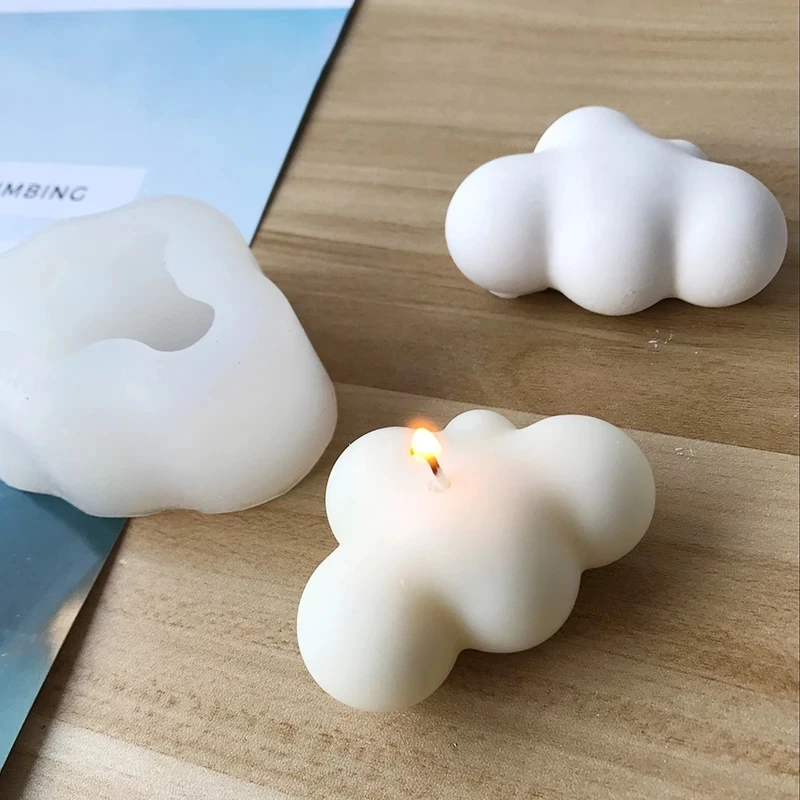 

Clouds Shape Candle Mold Silicone Molds Cute Jewelry Soap Making Mold Handcraft Ornaments Making Tool DIY Soap moule bougie, Transparent white