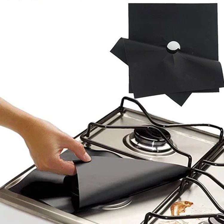 

BPA FREE Non-stick Reusable Stove Burner Liners Gas Stove Top Protector, Ligh brown/brown/silver