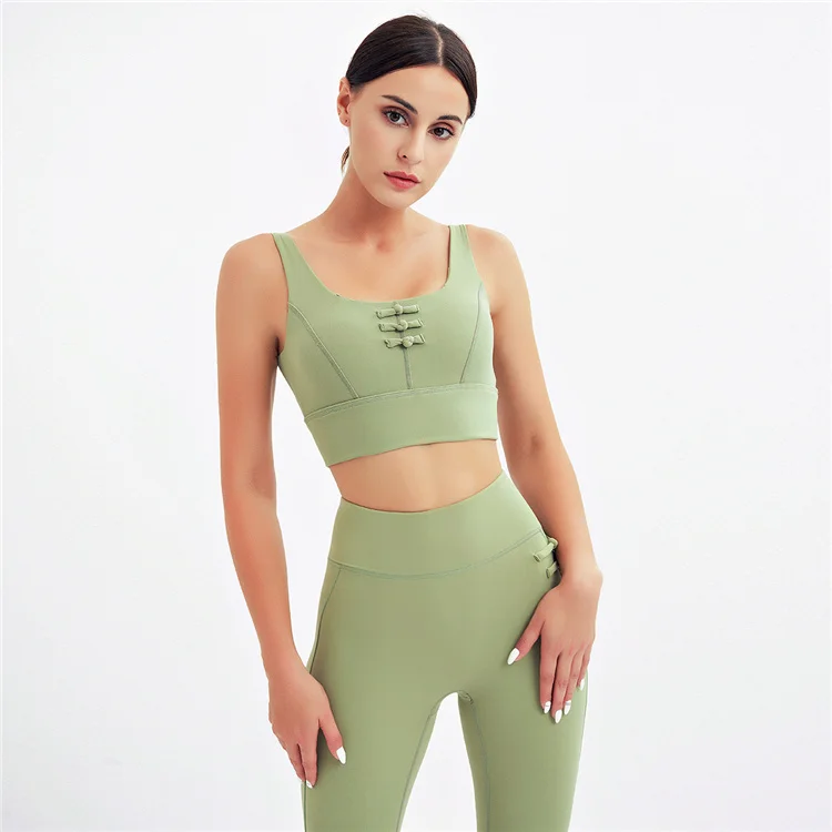 

Wholesale women clothes solid color gym bra butt lift women yoga pants leggings sportswear leggings Chinese style yoga sets