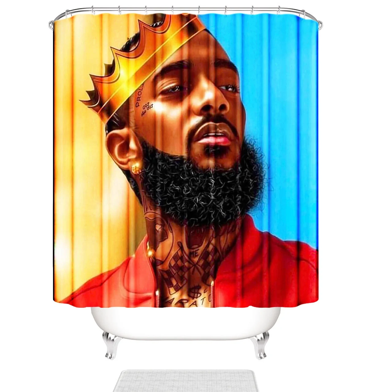 

Nipsey Hussles African king shower curtains polyester water proof bathroom curtains