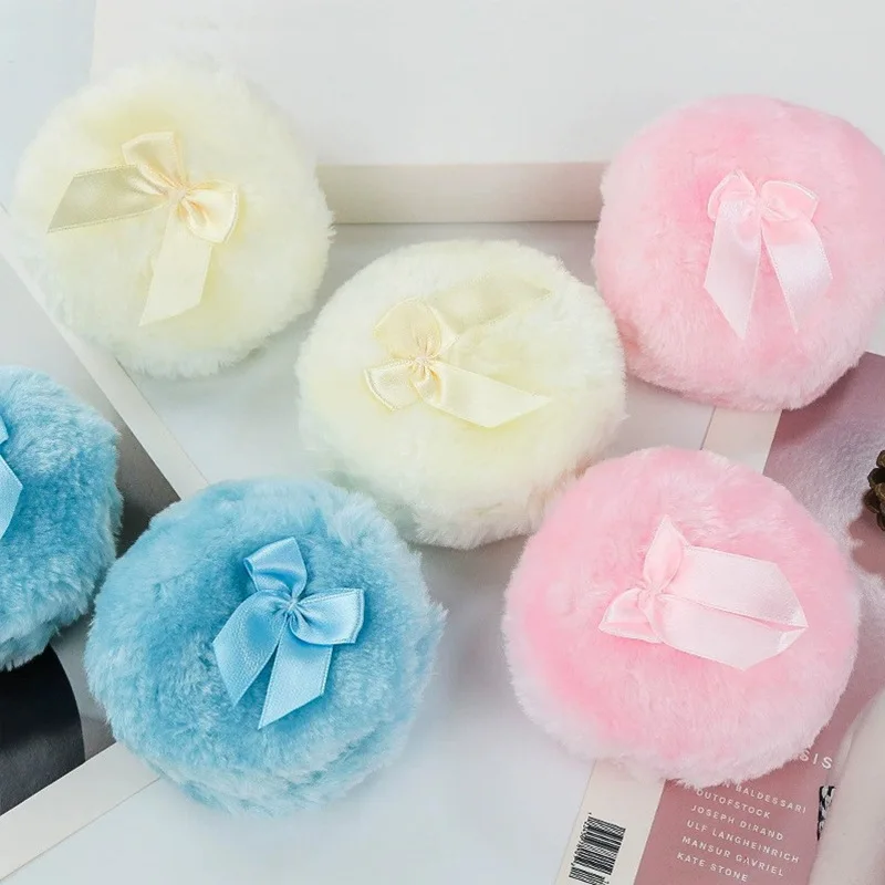 

4 Inch Ultra Soft Washable Reusable Velour Face Body Powder Puff Loose Powder Puffs Dry Makeup Tool For Children baby