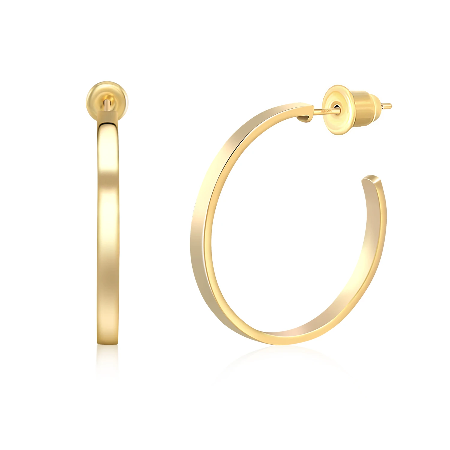 

ROXI designer 18k gold Amazon sale silver 925 fancy glossy hoop stud earrings for women