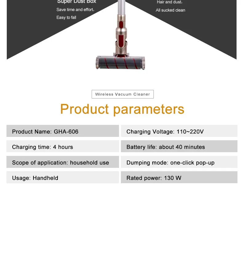 
Wireless 2 in 1 Household Vacuum Cleaner with metal hepa 