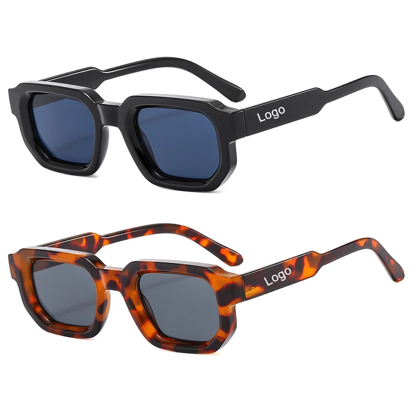 

688 Retro Fashion Men Women Punk Thick Frames Square Sun Glasses Classic Vintage Rectangle Custom Sunglasses Logo