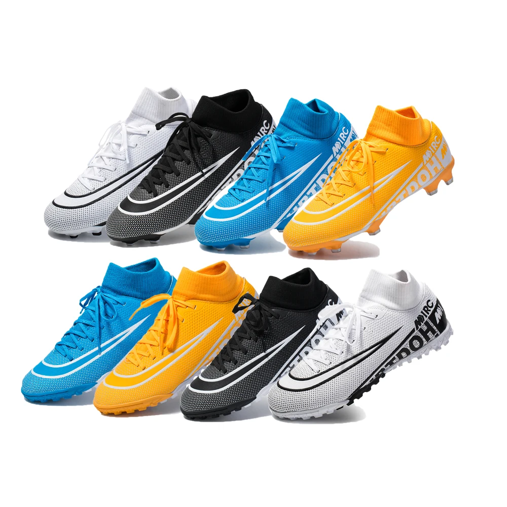 

YZ New Men Boys Professional Training Football Boots Cleats High Ankle Soccer Shoes, Request