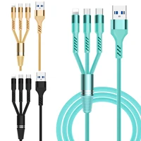 

LJ03 Aluminum Alloy 3 In 1 TPE 1.2M fast Charging USB Cable for Iphone & Micro Usb & Type c