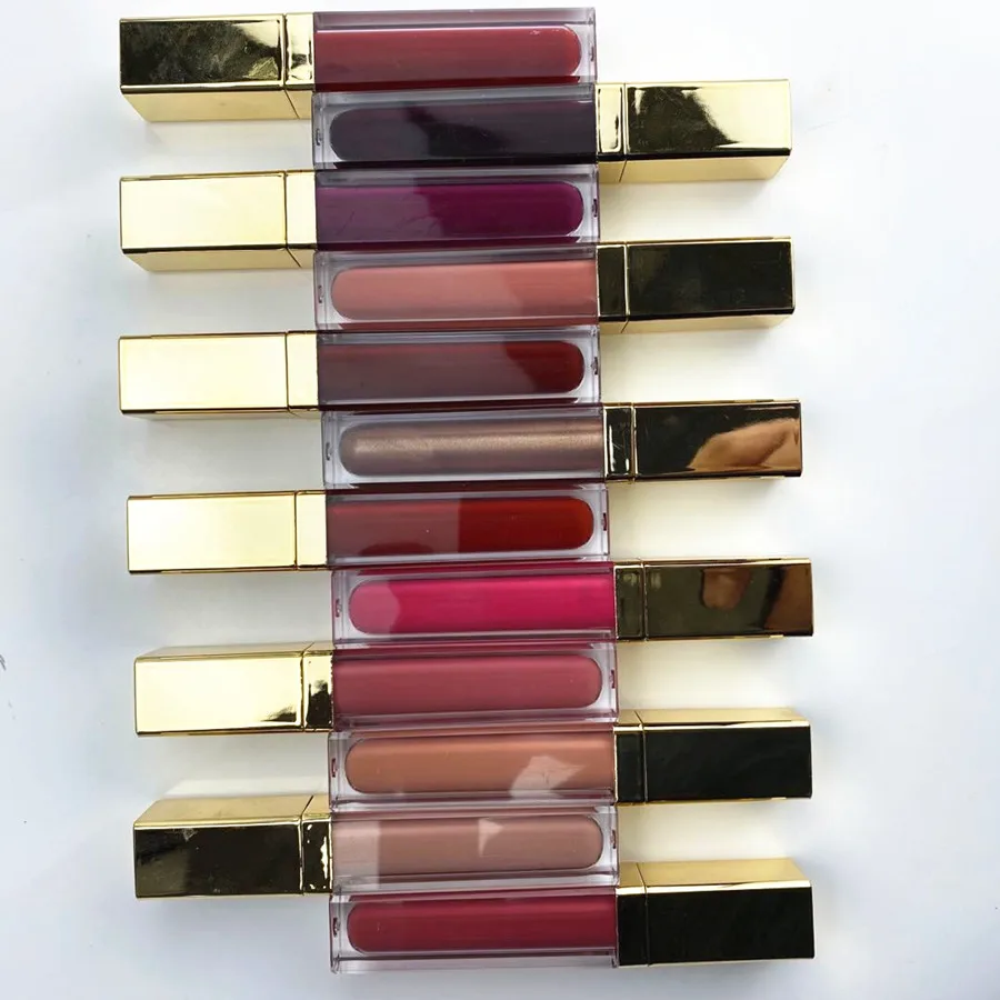 

Customize Brand Gold Lip Stick Liquid Private Label Your Logo Waterproof Matte Non-stick Cup Liquid Lipstick