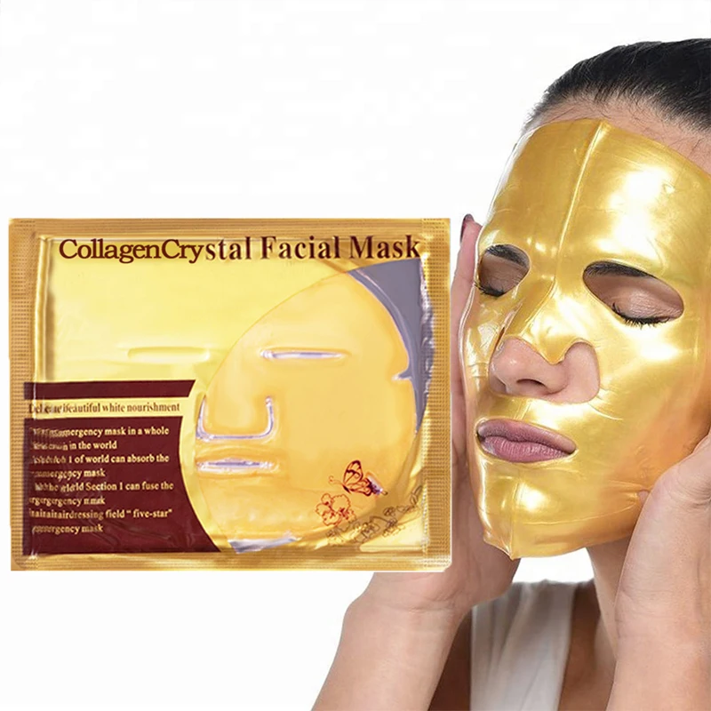 

Free Sample 24k Moisturizer Nourishing Collagen Crystal Gold Protect Face Facial Hydrogel Transparent Skin Facial Sheet Mask