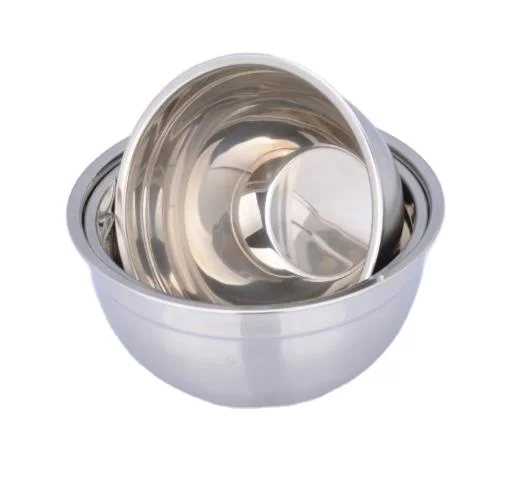 

Multi Color Stainless Steel Round Washing Basin Deep Mixing Salad Bowl Set, Silver