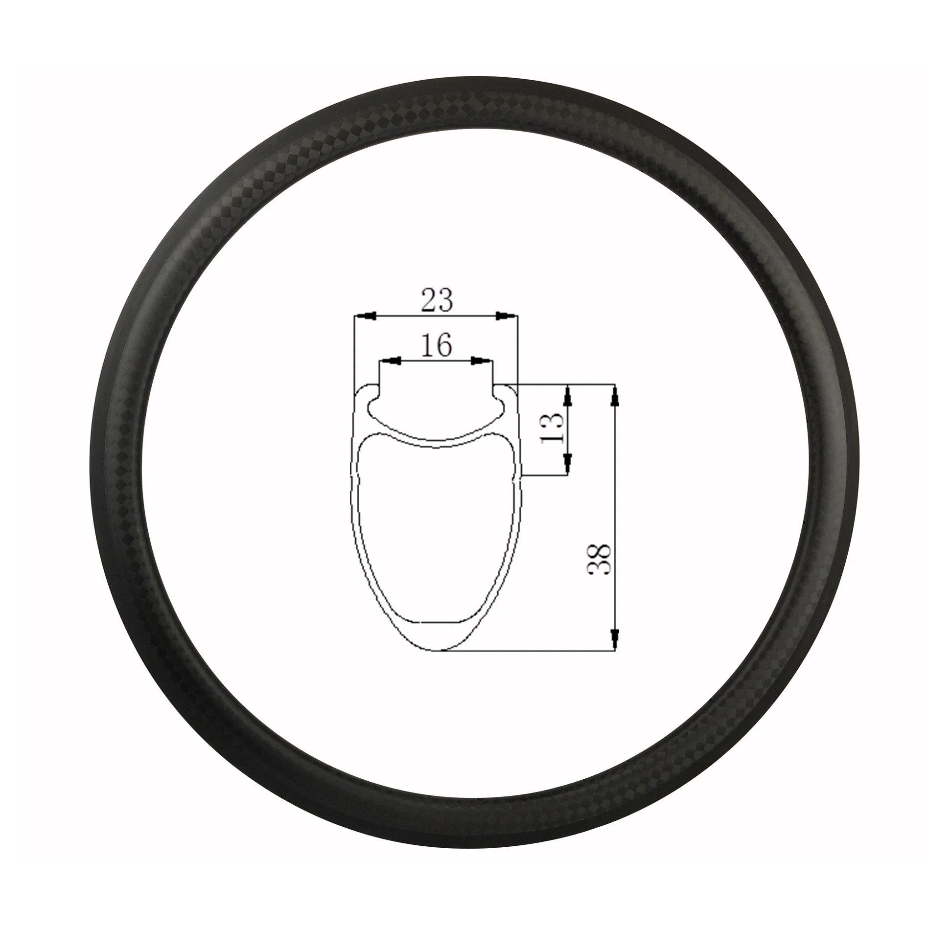 

The Depth Is 38mm Wheelset carbon fiber 700c 12K Full Carbon Fiber Bicycle Rim 23Mm Width