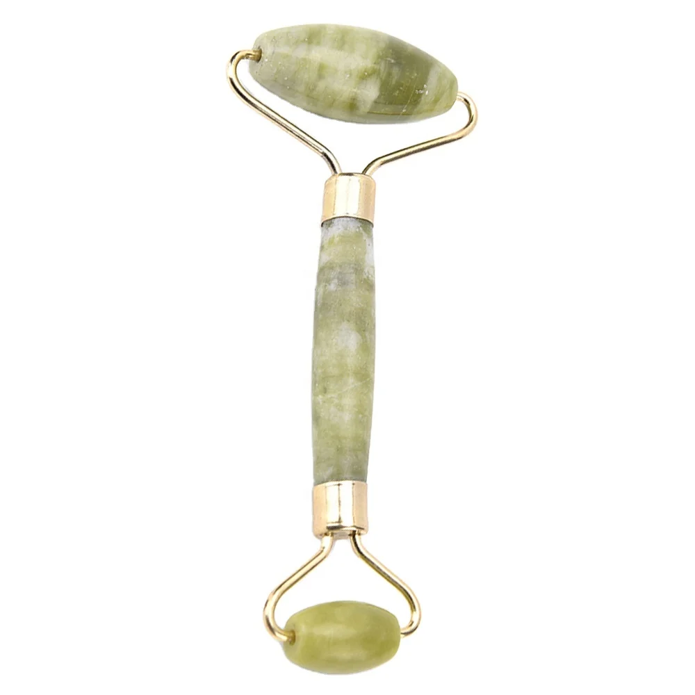 

Natural Jade Anti Wrinkle Face Slimming Shaper Body Foot Relaxation Beauty Tool Portable Pratical Facial Massage Roller, Green