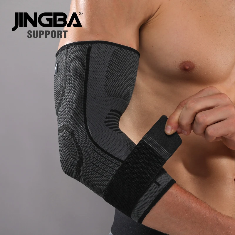 

JINGBA Custom Nylon Elbow Support Breathable Riding Running Elbow Brace Sports Protector Motorcycle Heavy Duty Arm Sleeves