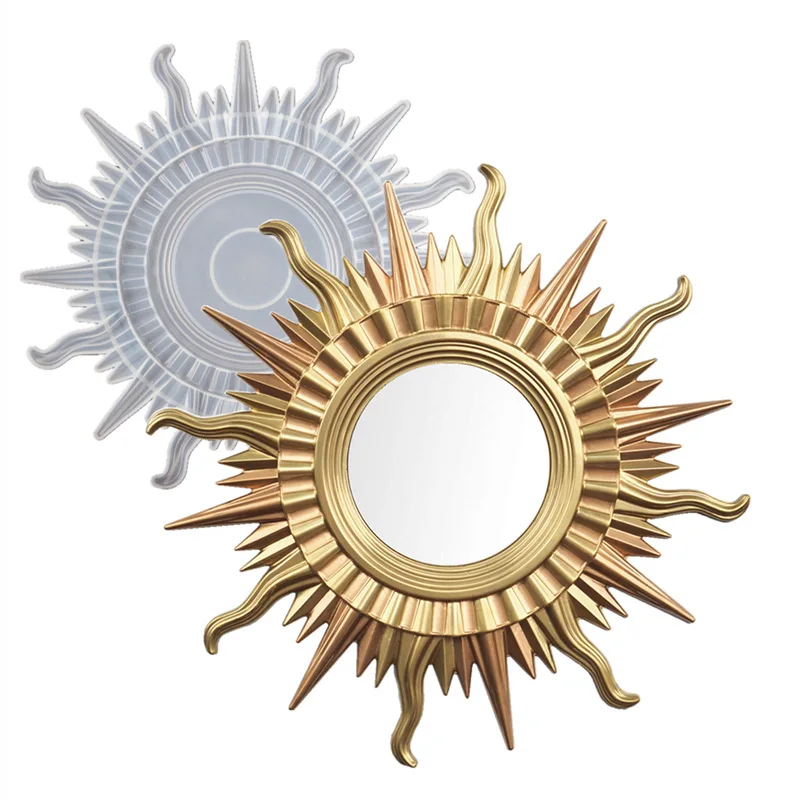 

DIY Shiny Home Decoration Creative Large Wall Sun Mirror Silicone Resin Mold, White