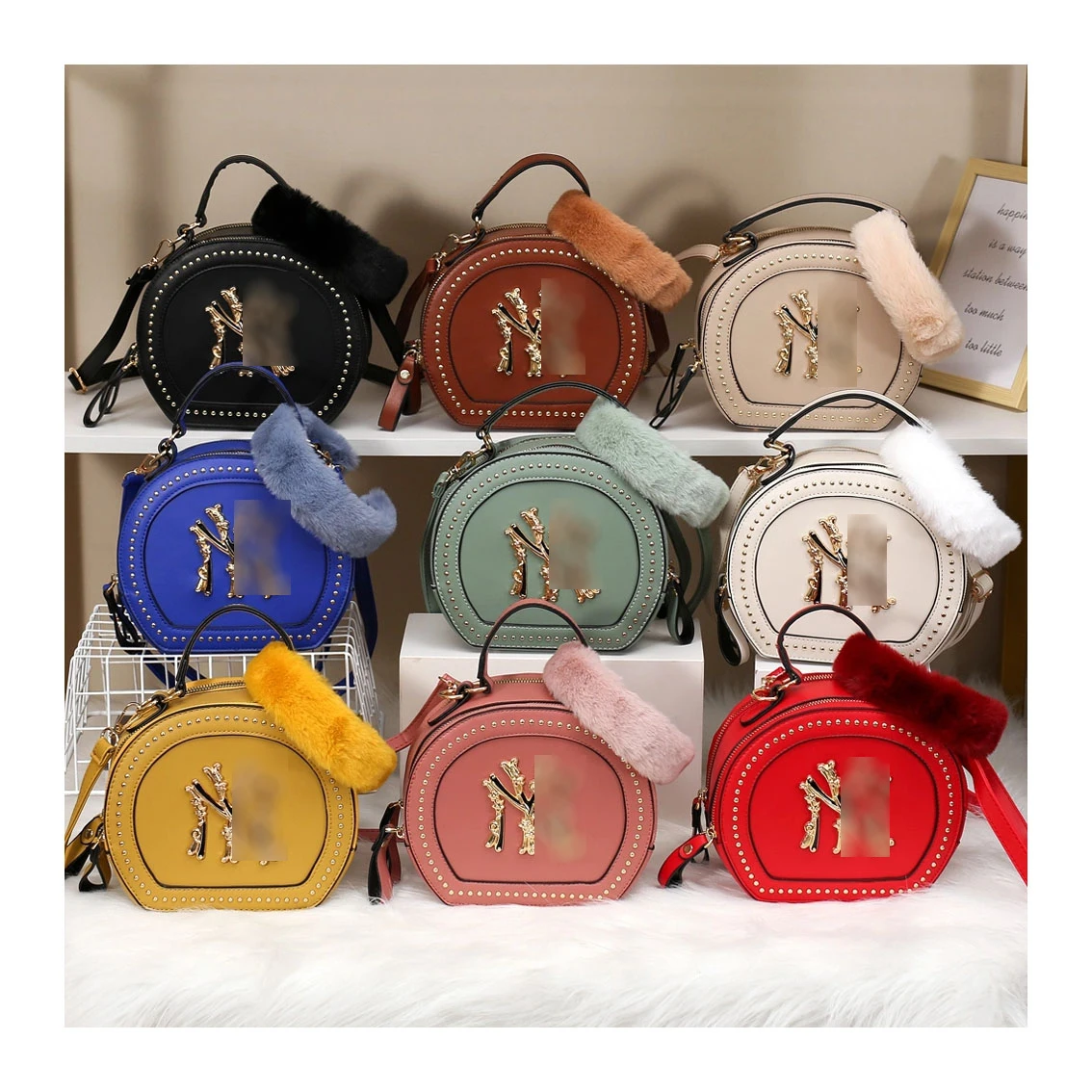 

Fvshion Wholesale fur headband and purse set hand bags women purses and handbags for women bags handbags purses 2021, Picture