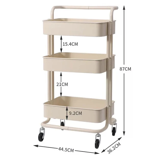 
3 Tier Hige Quality Hot Sale Modern Metal Storage Rack Kitchen Serving Trolley Cart Kitchen Furniture 