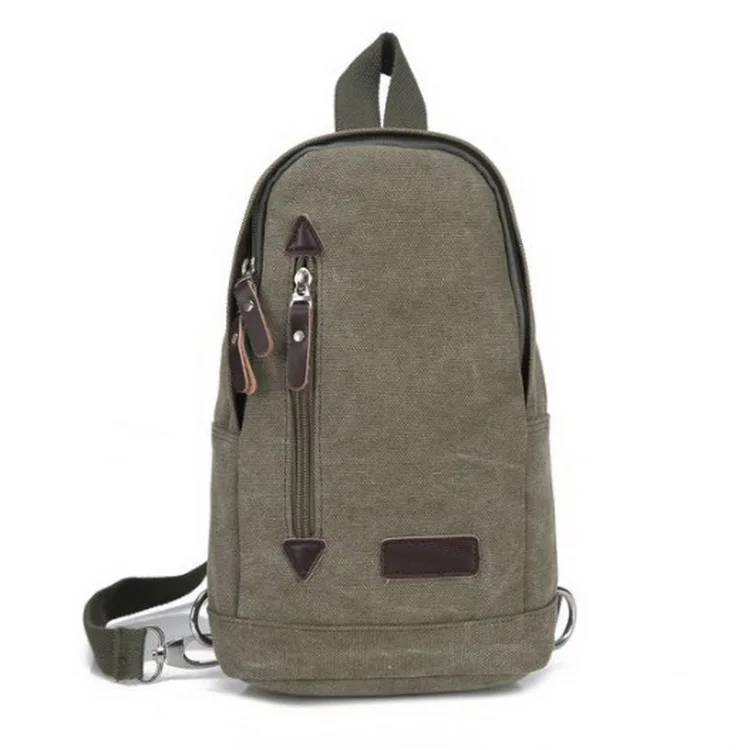 

Top quality customized logo crossbody canvas bag classical cotton canvas chest sling shoulder bag, Camouflage/army