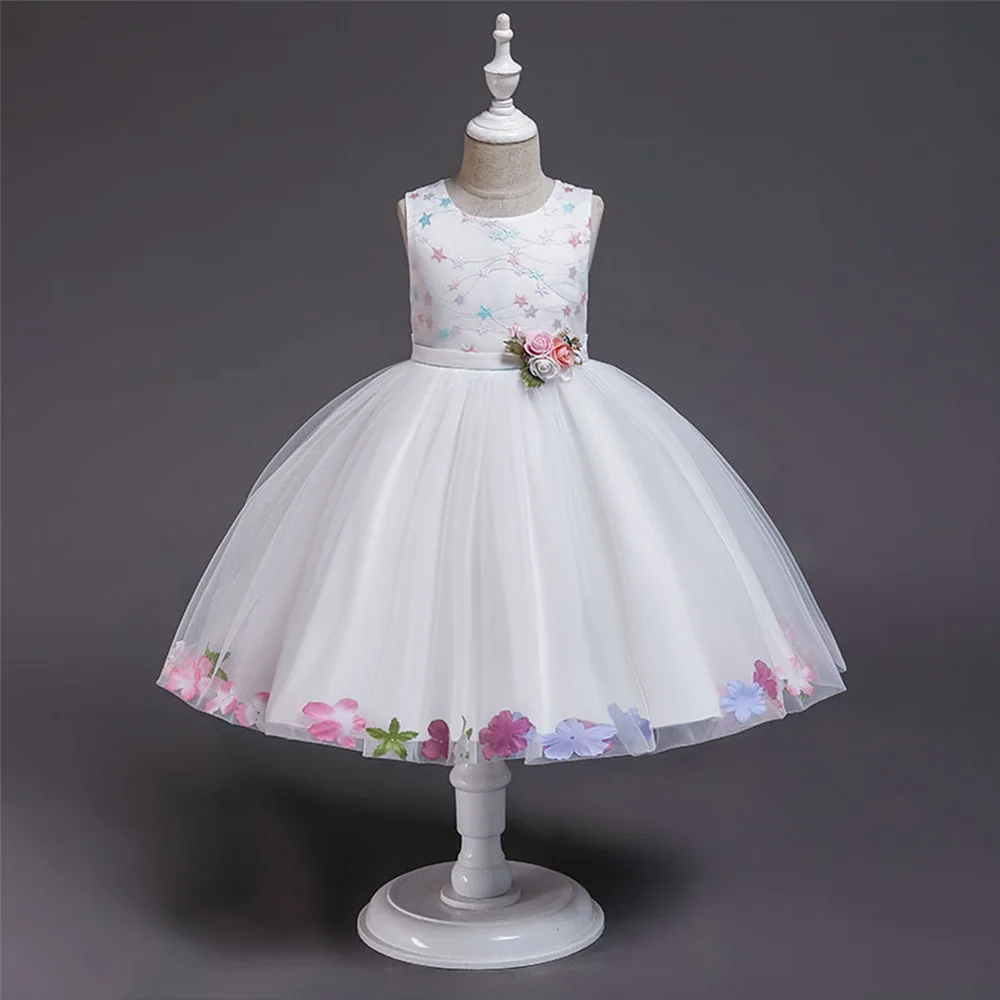 

New design kids children birthday pardy wear wedding lace dress, Pink or custom