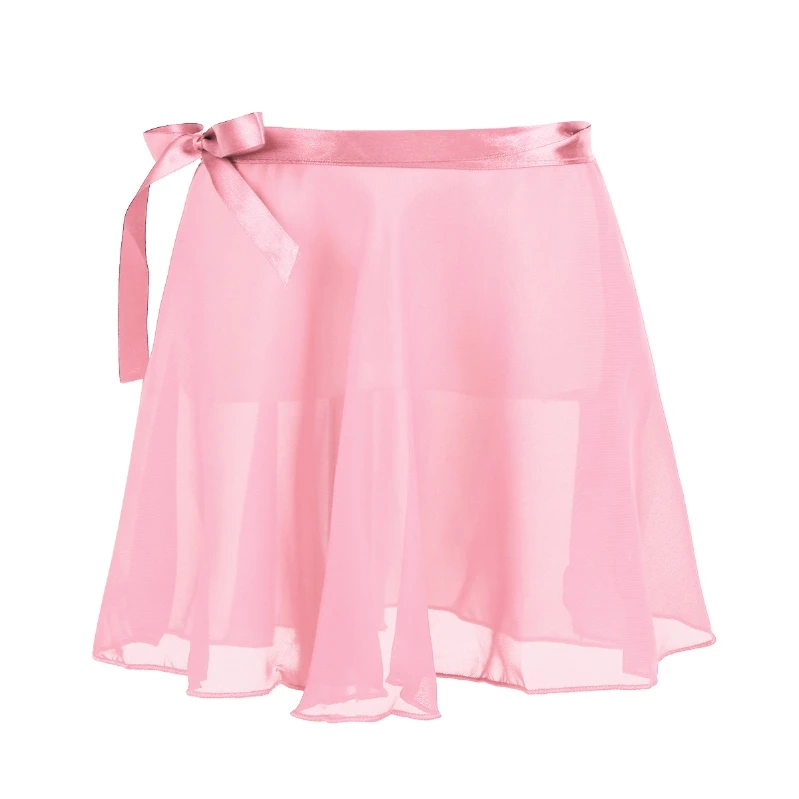 

Kids Girls Ballet Skirt Classic Chiffon Mini Pull-On Wrap Skirts with Waist Tie Ballet Dance Gymnastic Dancewear