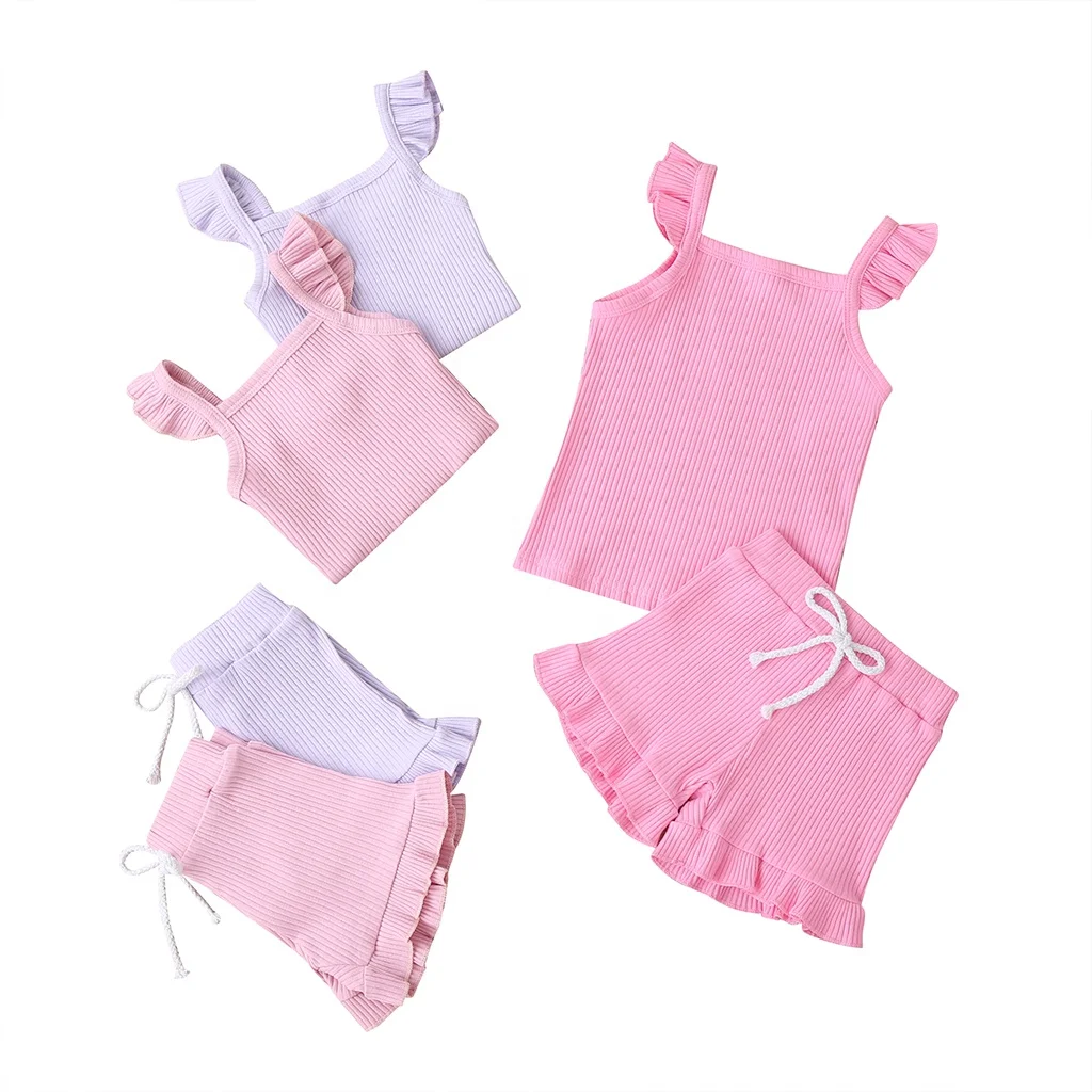 

CHUYA Summer Pink Light Purple Baby Girl 2-Piece Set HA20101