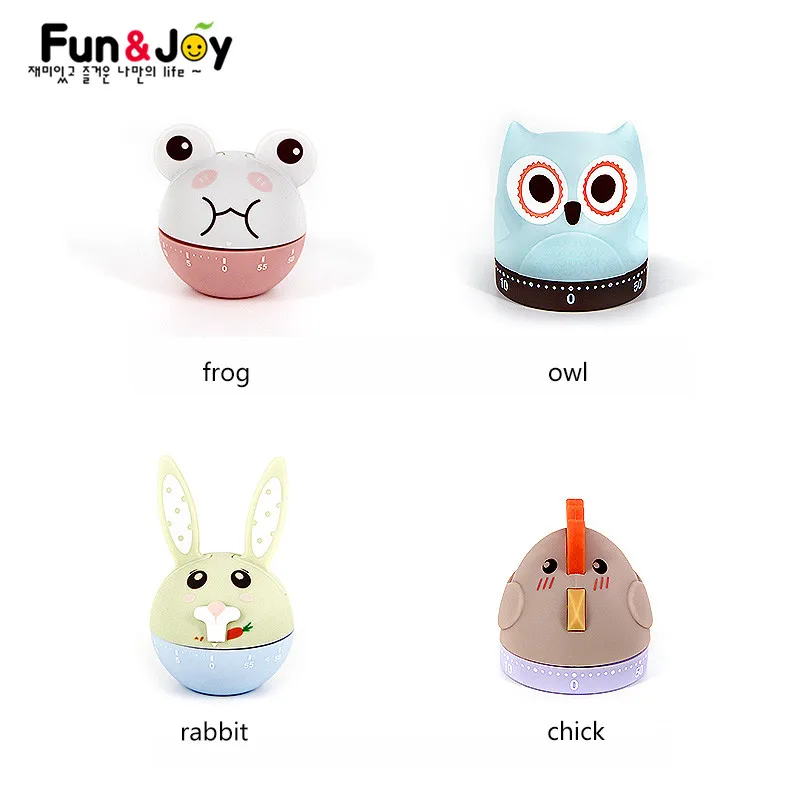 
Student Kitchen Alarm Clock Cute Design 60 Minutes Animal Shaped Mechanical Countdown Kitchen Timer 