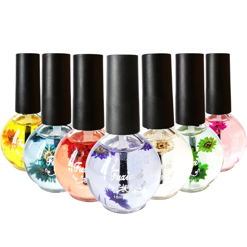 

IMAGNAIL 7 Colors Nail Care Finger Nourishing Liquid Blossom Scented Real Flowers Cuticle Oil, As picture