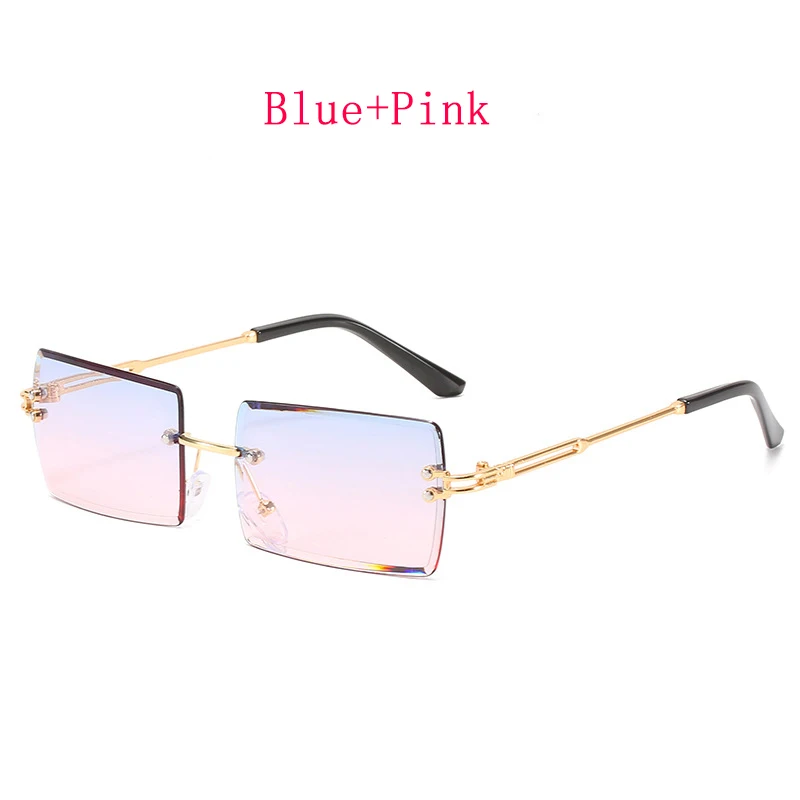 

2021 Wholesale Manufacturers Summer Fashion Designer Square Rimless Sun Glasses Shades Mens Women Sunglasses