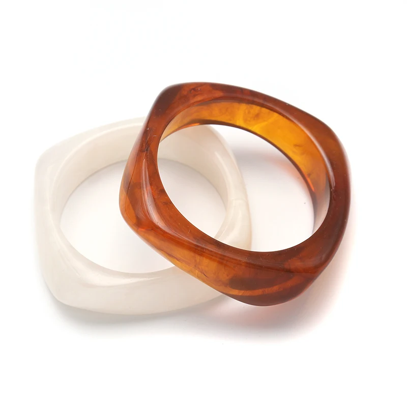 

New fashion resin Geometric shape Translucent bracelet acrylic bangle bracelet for woman, White,orange