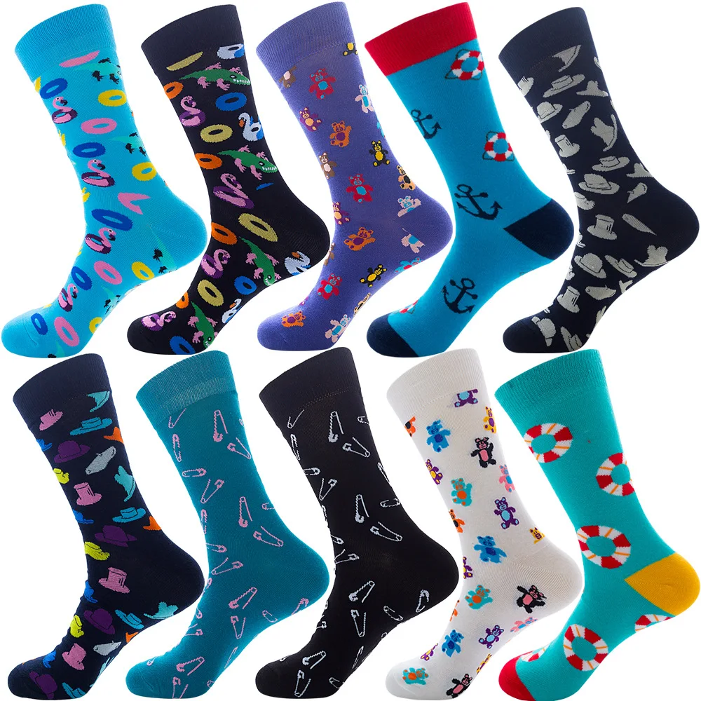 

2021 Hot Sale Wholesale Price Colorful Fun Bright Hat Balloon Patterned Socks Classic Fashion Socks, Multi color