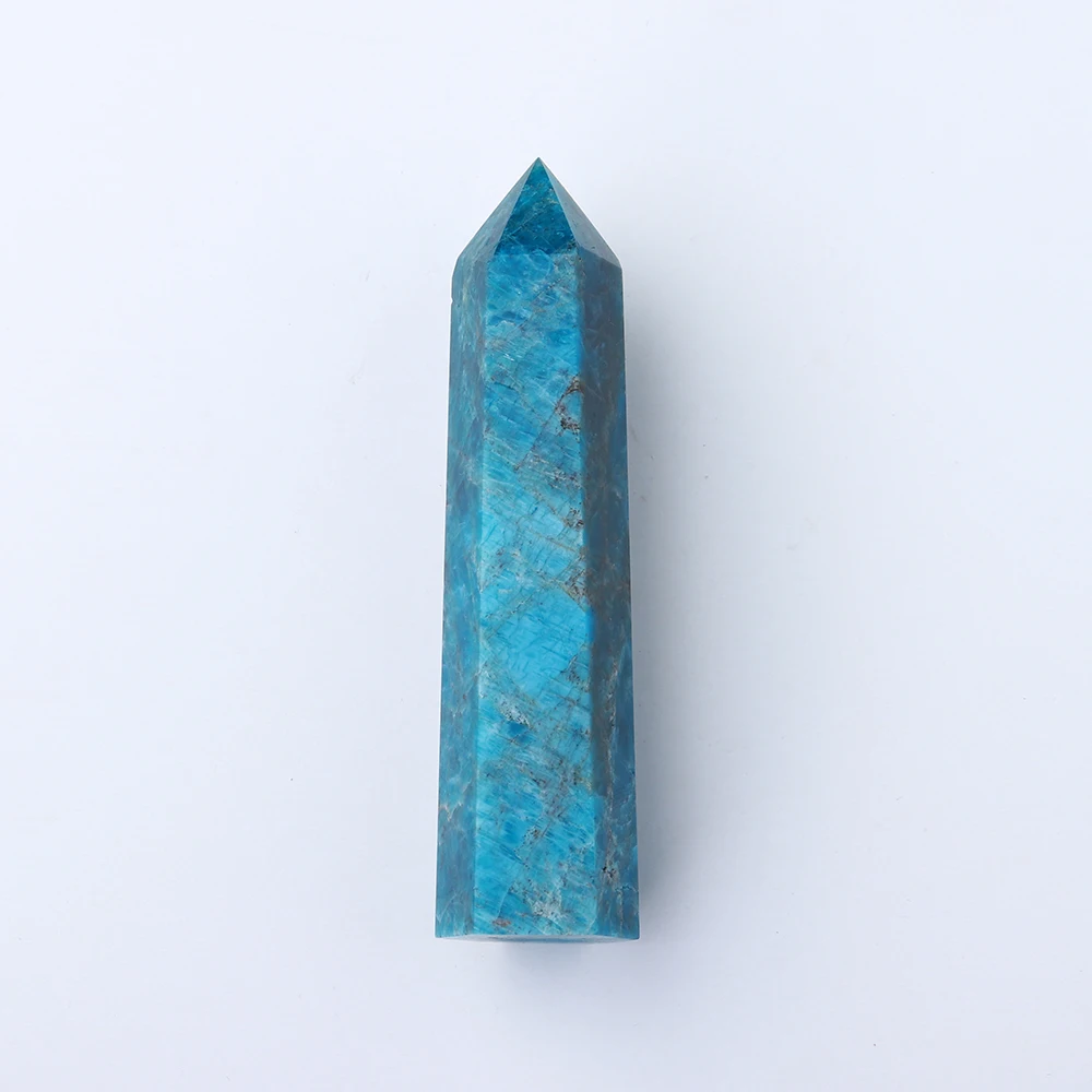 

Wholesale healing stones natural blue apatite Obelisk Wand tower crystal single points