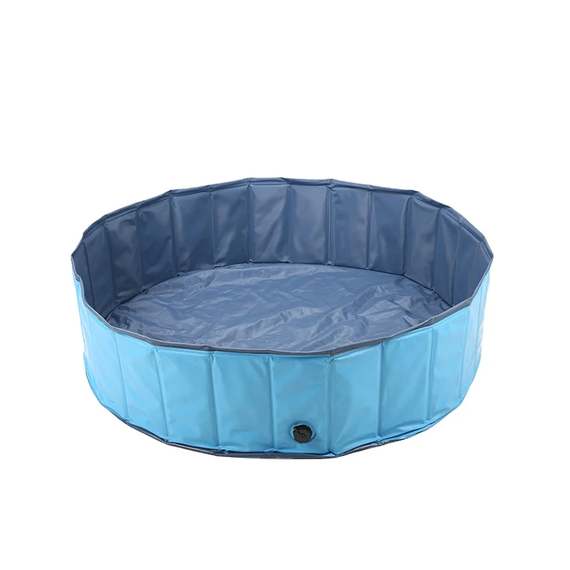 

Foldable Dog Bath Tub Portable Summer Dog Pet Swimming Pool, Blue