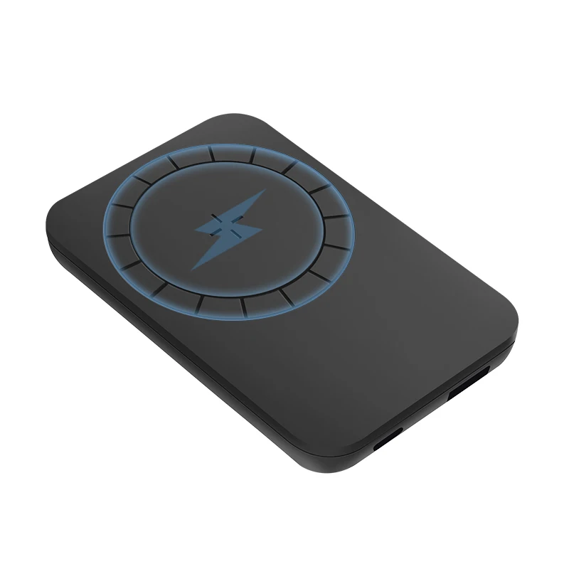 

2021 fast charging oem portable mini wireless powerbank phone power bank with qi wireless power bank charger manufacturer, Black white