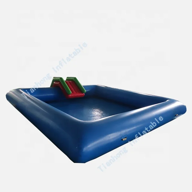 

Free Shipping! 5x5m Inflatable PVC kids swimming pool inflatable swimming pool with small slider for water games, Blue or customized