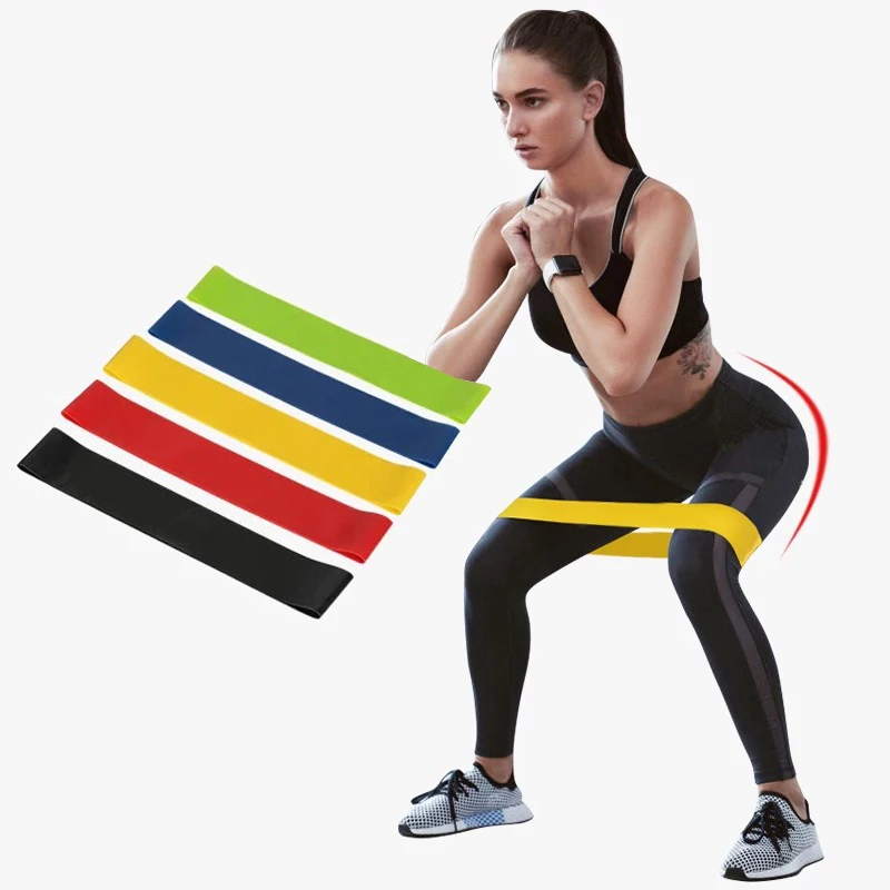 

ENGINE Gym Exercise Stretch Private Label Rubber Latex Hip exercise 5pcs Resistance Exercise Bands Set, Yellow,blue,red,black,green,purple,orange,green or customized