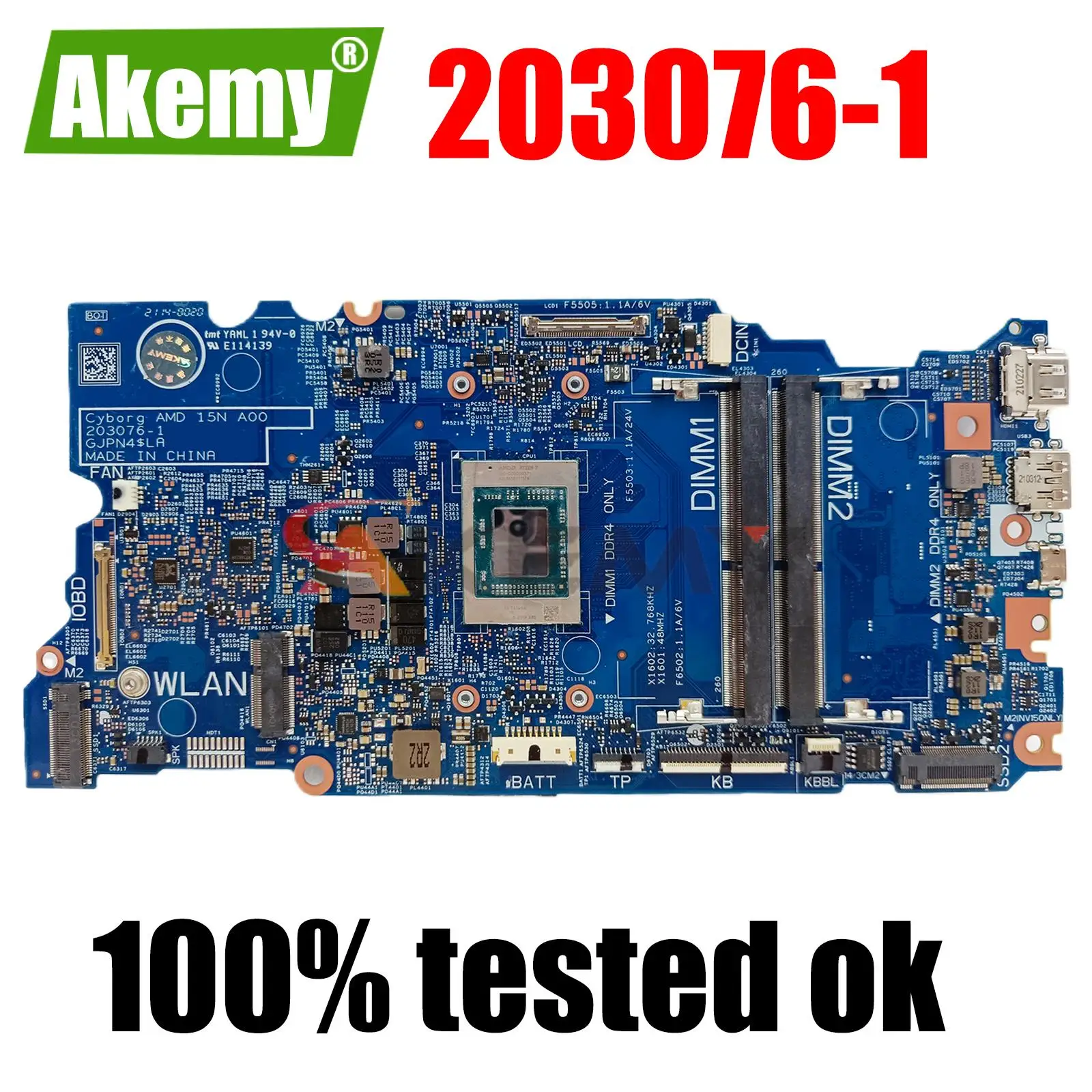 

Original Laptop motherboard For DELL 5515 Celeron R7 CPU Mainboard CN-0KDKG8 0KDKG8 203076-1 100% tested ok